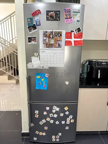 Stainless Steel Double Door Refrigerator - Good Working Condition