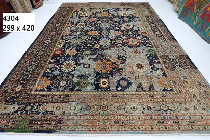 3 x 4 Afghan wool carpet Hand-knotted Middle Eastern Carpet 299 x 420 cm
