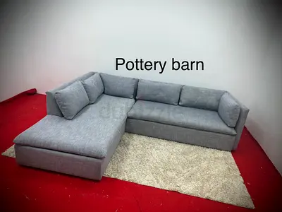 Perfect condition grey color pottery barn lshape sofa
