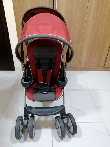 Chicco Cortina Together Double Stroller – Red/Grey, Used