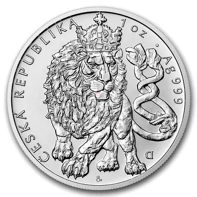 1 oz Silver Czech Lion Coin 999 Fine Silver