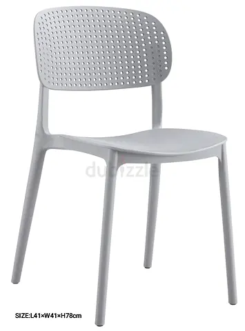 Simple Modern Grey Plastic Dining Chair - Lightweight