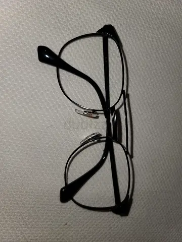 Black metal double-bridge eyeglasses frame — used rayben