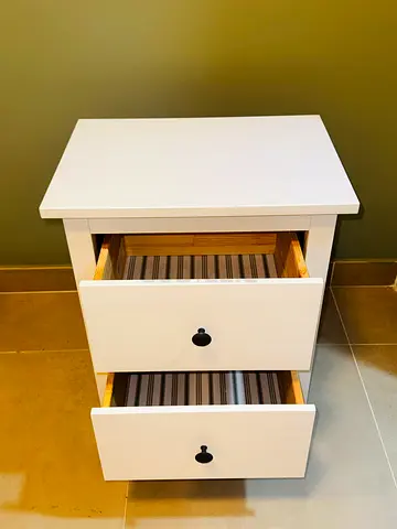 IKEA White 2-Drawer Bedside Table / Nightstand - excellent Condition