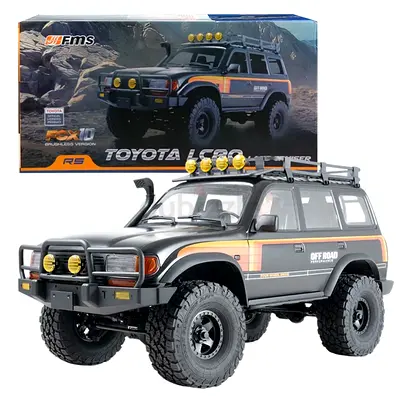 FMS 1:10 Scale 4WD Toyata Land Cruiser 80 RC Pickup Truck LC80 Black Brushless RS