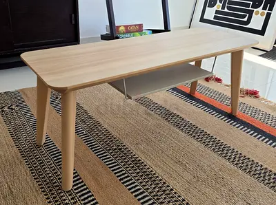 IKEA LISABO TV Bench – Ash Veneer (114 × 38 cm)