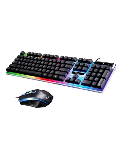 RGB Wired Gaming Keyboard and Mouse Combo - Full Size (0.1 Second response rate)