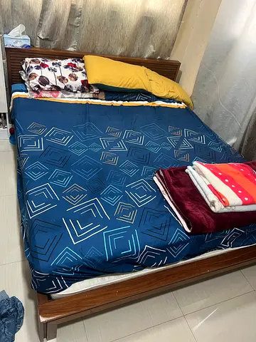 Used Queen Size Wooden Bed Frame with Headboard - Good Condition