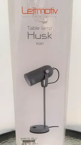 Leitmotiv Husk Iron Table Lamp - Grey, New in Box