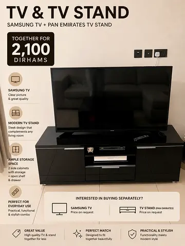 Samsung 40-55 LED TV with Pan Emirates TV Stand - Bundle