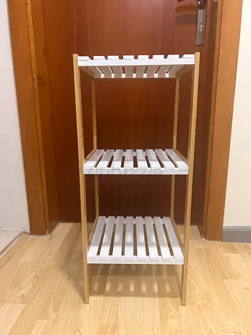 Modern Wooden Slatted Multi Purpose Storage Shelf