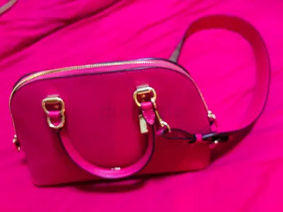 Pink Coach Katy Satchel Crossbody Handbag with Top Handles