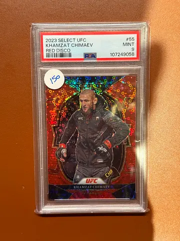 2023 Select UFC Khamzat Chimaev Red Disco #55 PSA 9 Graded Trading Card /99