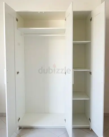 IKEA White 3-Door Wardrobe with Hanging Rail and Shelves - Good Condition