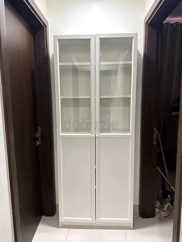 White bookshelves