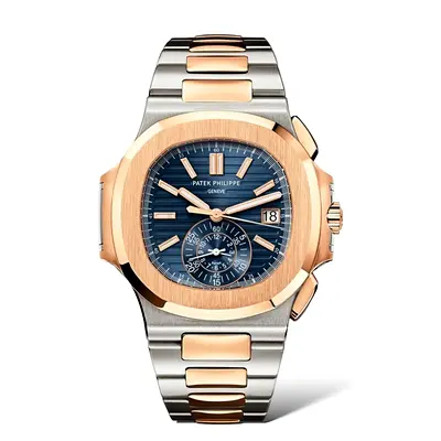 Patek Philippe Nautilus Chronograph  Rose Gold  Steel, Blue Dial