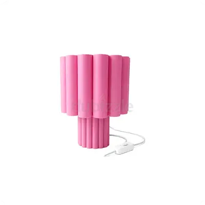 Pink Modern Ripple Table Lamp - Compact Bedside Light