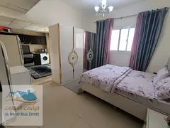 Furnished studio apartment with separate kitchen and balcony
