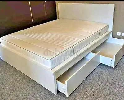 IKEA malam bed with mattress queen size bed