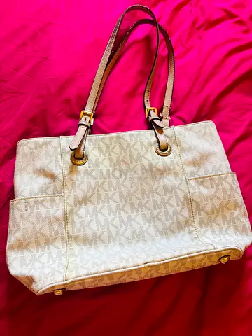 Michael Kors beige logo tote bag