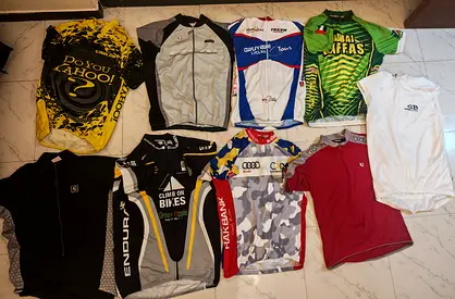 Cycling Jerseys — L Sizes and Brands, Good Used Condition