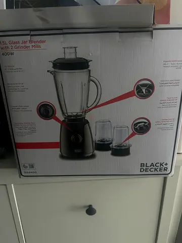 Black+Decker 400W Glass Jar Blender with Grinder Mills - New, Boxed