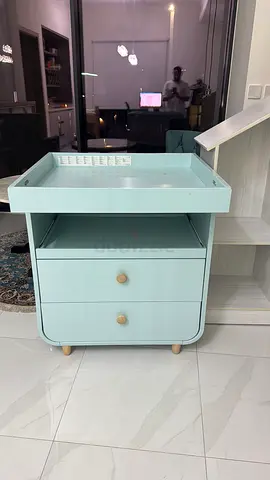 Ikea Mint green baby changing table with storage drawers  Custom made children Toy Cabinet