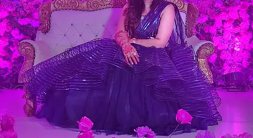 Navy Blue Layered Party lehenga