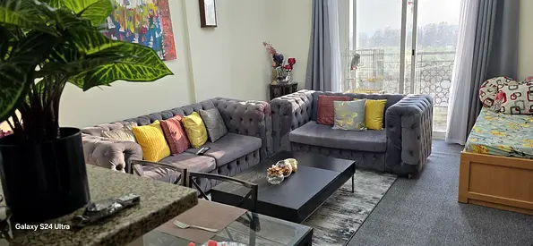 5 seater Modern Chesterfield Style Grey Sofa