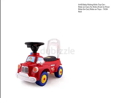 Red Ride-On Toy Car for Toddlers with Push Handle