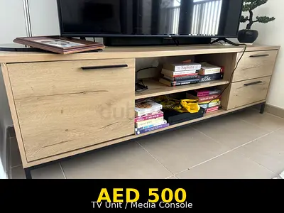 Modern TV Unit / Media Console – Oak  Black – Moving Sale