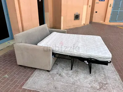 West elm two seater sofa bed with mattress