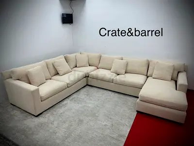 Amazing condition cratebarrel beige color Ushape sofa