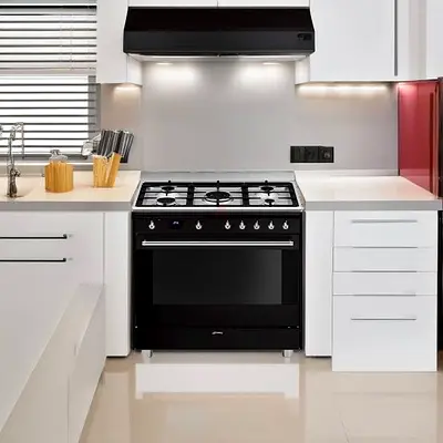 SMEG Freestanding Concert 5-Burner Gas Cooker W/Electric Oven, SSA91MABL2 (90 x 90 x 60 cm)
