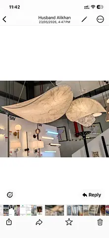 Modern sculptural wooden pendant light - set of 2