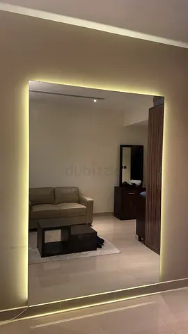 Large Wall Mirror with Integrated LED Backlight - Modern Full-Length 210*145cm