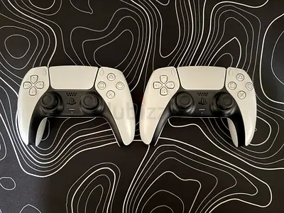 Two DualSense PS5 Wireless Controllers - White (Good Condition)