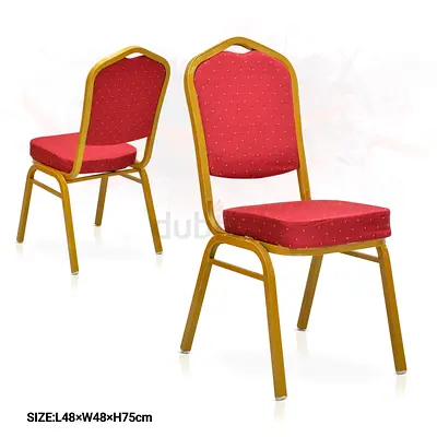Red Banquet / Conference Chair, Sturdy Metal Frame