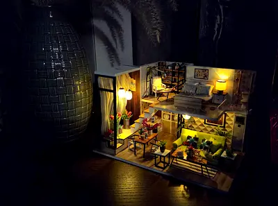 Handmade Miniature House Night Light – Scandinavian Style