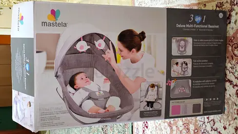 Mastela 3-in-1 Deluxe Multi-Functional Bassinet - Grey (Like New, in Box)