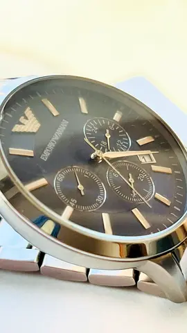 Emporio Armani mens stainless steel chronograph watch - used