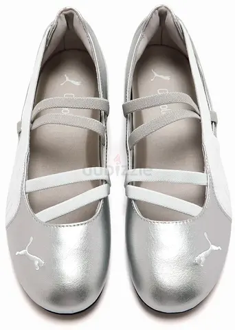 Silver Puma Ballet Flats, Size EU 37.5 (US 7 / UK 4.5 / 23.5 CM). New, only truer indoors.