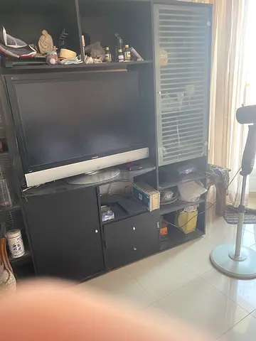 Black Wooden Entertainment Center / TV Cabinet with Storage