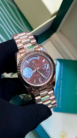 Rolex Mens Rose Gold Automatic Watch (Day-Date style)