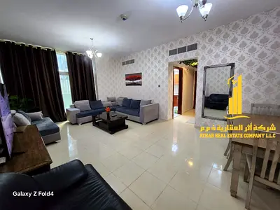 Furnished one-bedroom apartment for rent in Ajman, Al Rashidiya 1, Orient Towers. Clean and tidy furnishings included. All bills and internet included