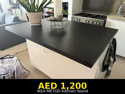 Custom IKEA METOD Kitchen Island – BODBYN Fronts + Black Worktop – Moving Sale