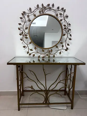 console table with mirror