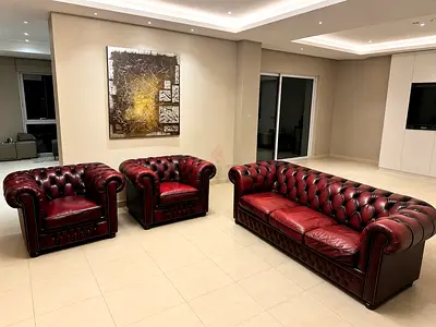 Sofa Red Chesterfield Pure Leather