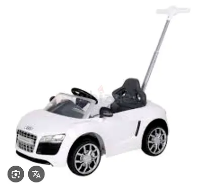 Push Ride-On Audi-Style Kids Car with Parental Handle (White) original price 700 dhs