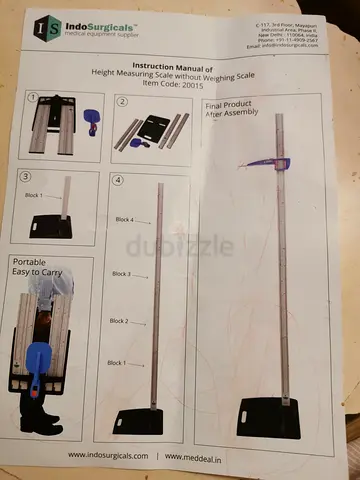 Height measuring scale